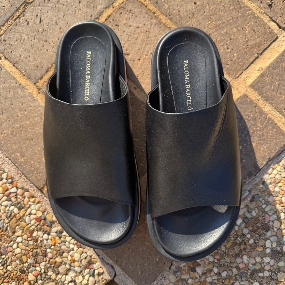 NWT Free People x Paloma Barceló Black Leather Platform
Sandals Size 40 EU/9.5M - Picture 6 of 16